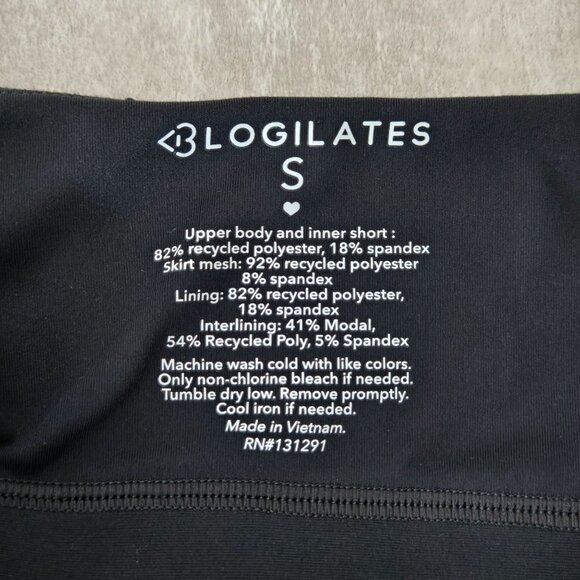 Blogilates Ballerina Active Dress Small Black Short Lined Ruffle Pleated Tiered - Picture 8 of 11